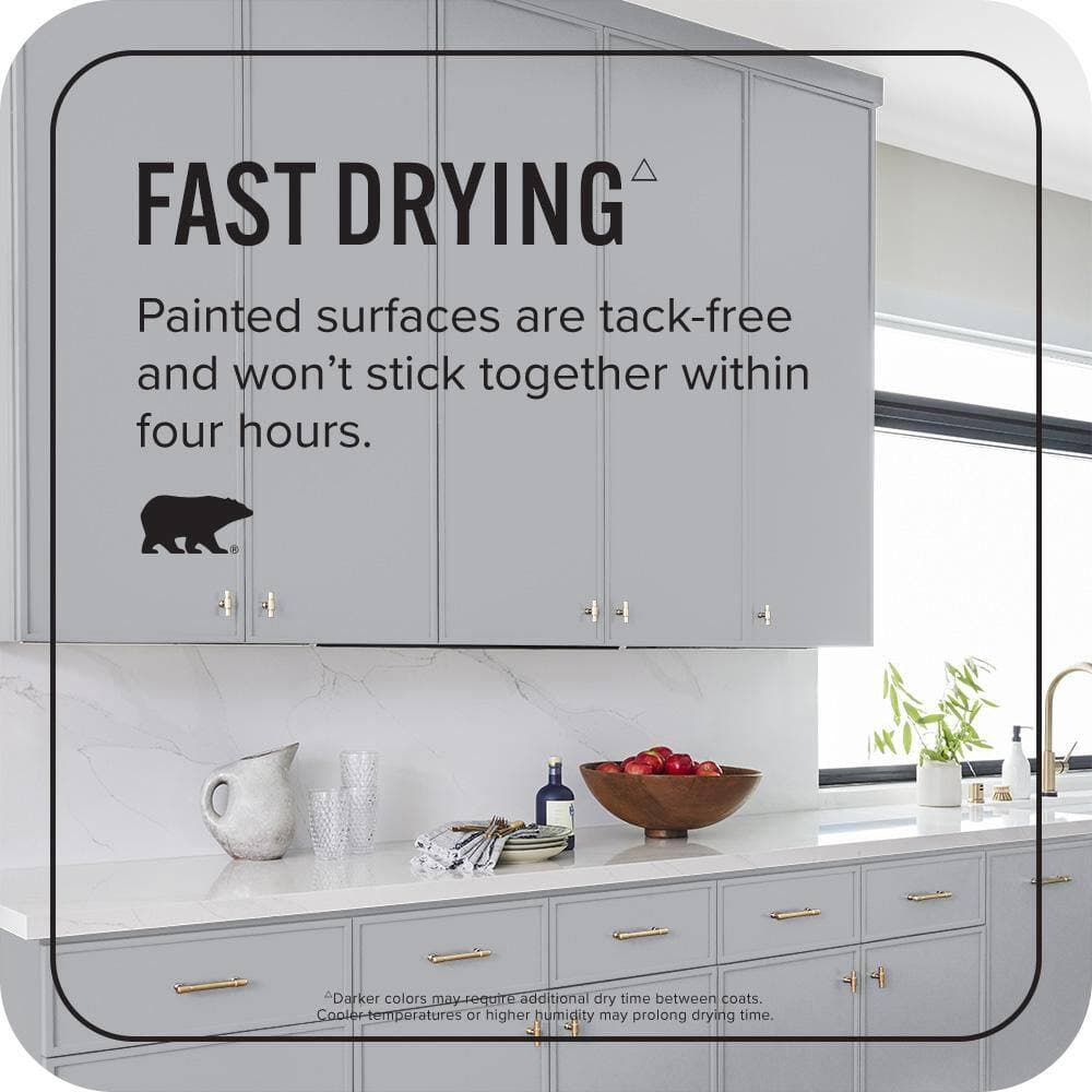 BEHR PREMIUM PLUS #760E-3 Gray Timber Wolf Enamel Interior Stain-Blocking Paint and Primer (3)