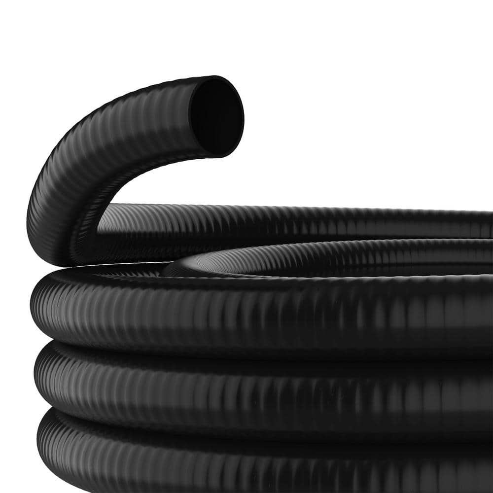 Alpine Corporation 2 in. x 50 ft. Schedule 40 Black PVC Ultra Flexible Hose for Koi Ponds, Irrigation, Water Gardens and More (3)