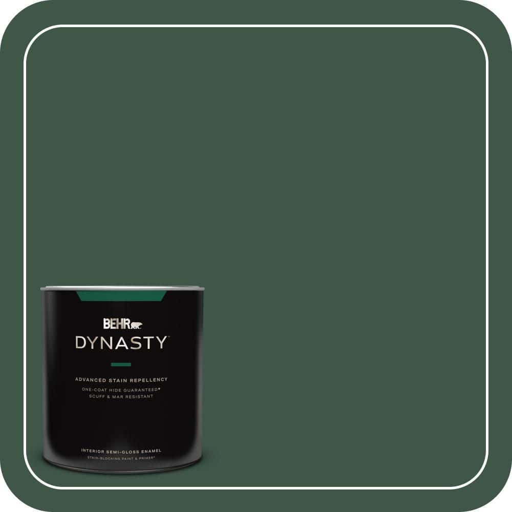 BEHR DYNASTY 1 qt. #470F-7 Deep Jungle Semi-Gloss Enamel Interior Stain-Blocking Paint and Primer