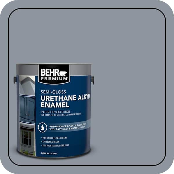 BEHR PREMIUM 1 gal. #750F-4 Raging Sea Urethane Alkyd Semi-Gloss Enamel Interior/Exterior Paint (2)