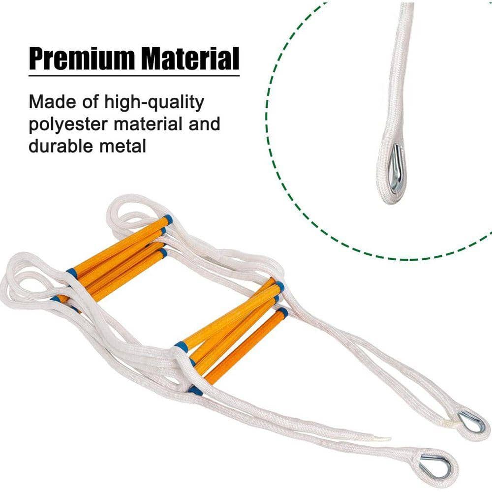 KIWDZFU 13 ft. 2-Story Fire Escape Ladder 2000 lbs. Capacit Quick Deploy Emergency Rescue Ladder for Home Balcony Use (3)