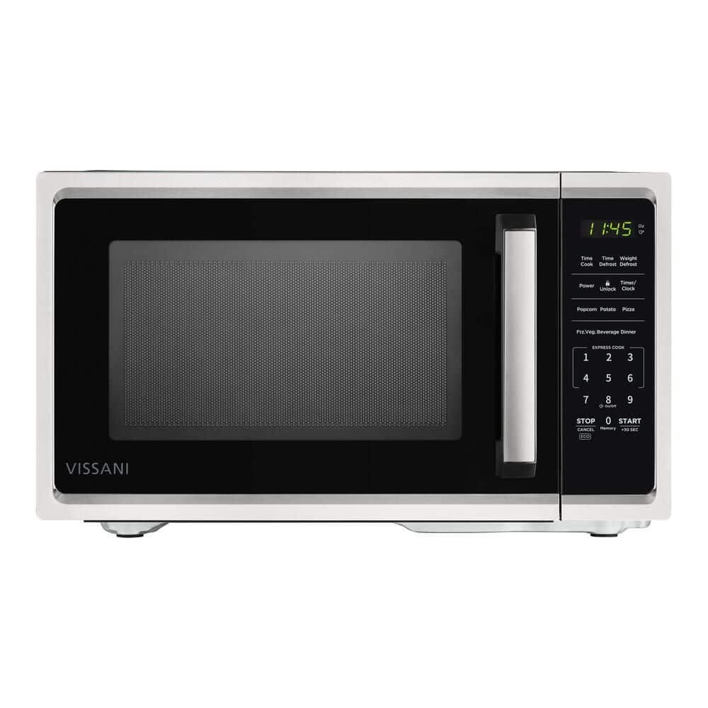 Vissani 0.9 cu. ft. 900-Watt Countertop Microwave in Stainless Steel