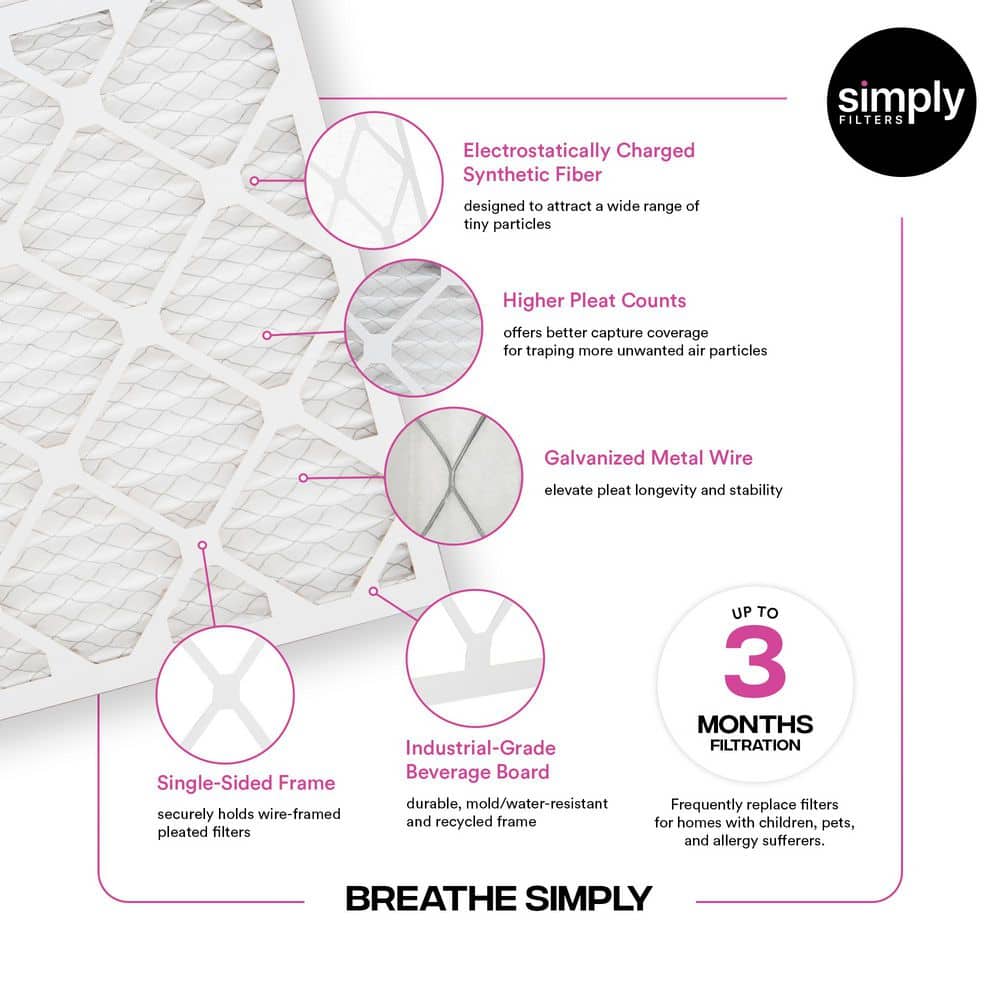 Simply 10 in. FPR 7 Pleated Furnace Air Filter (2)