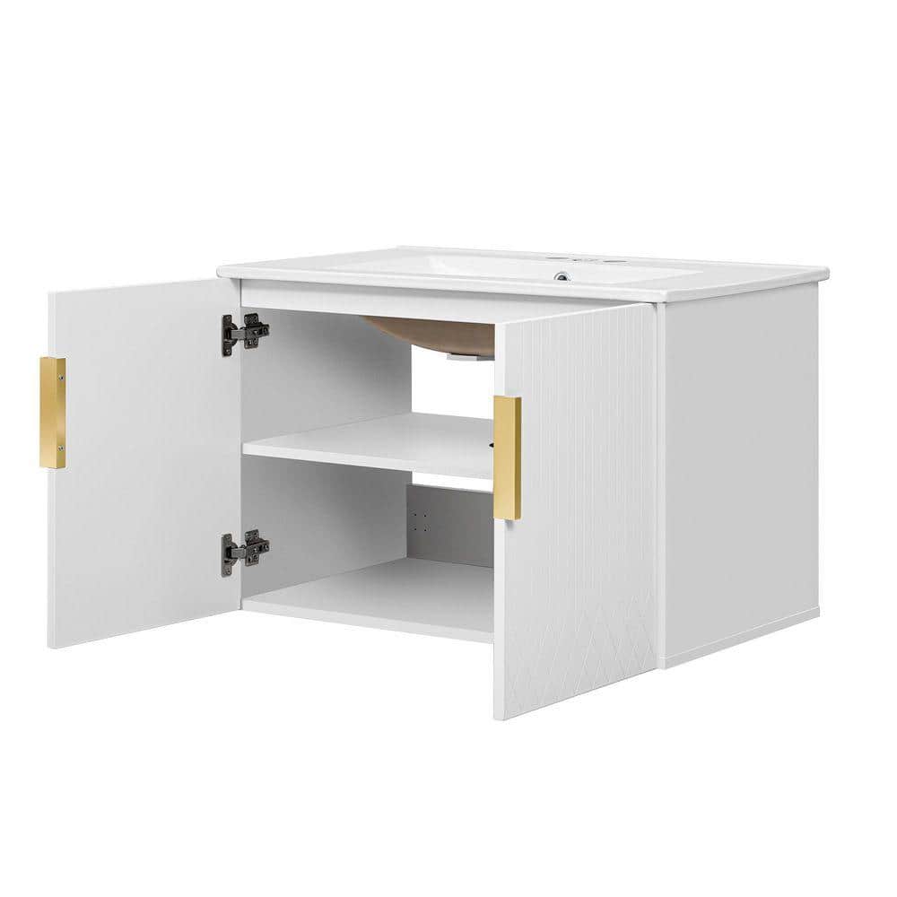 COWLOWN 30 in. W x 18.5 in. D x 20.1 in. H Bathroom White Linen Cabinet (1)