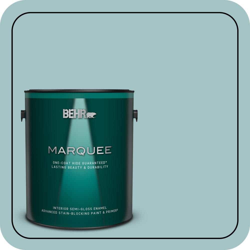 BEHR MARQUEE 1 gal. #510E-3 Ocean Kiss Semi-Gloss Enamel Interior Paint & Primer