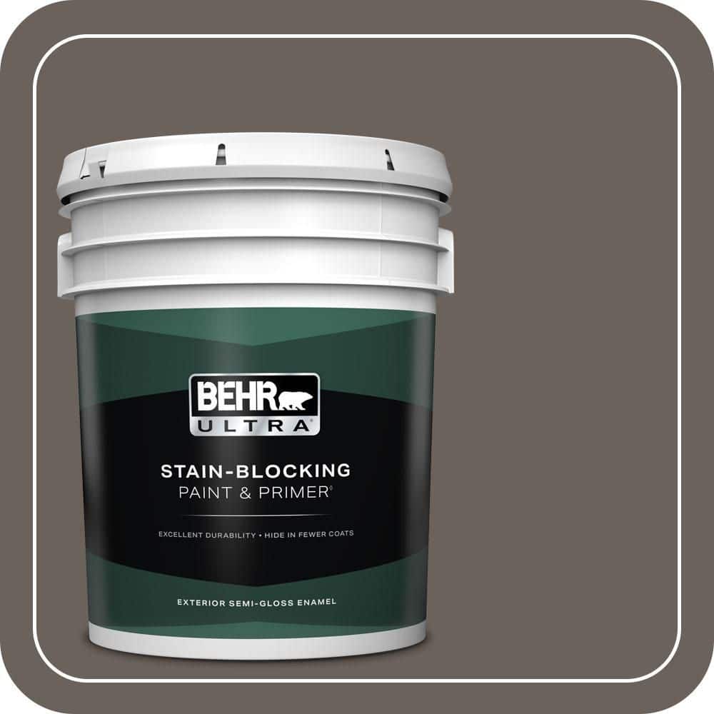 BEHR ULTRA 5 gal. #T11-8 Back Stage Semi-Gloss Enamel Exterior Paint & Primer
