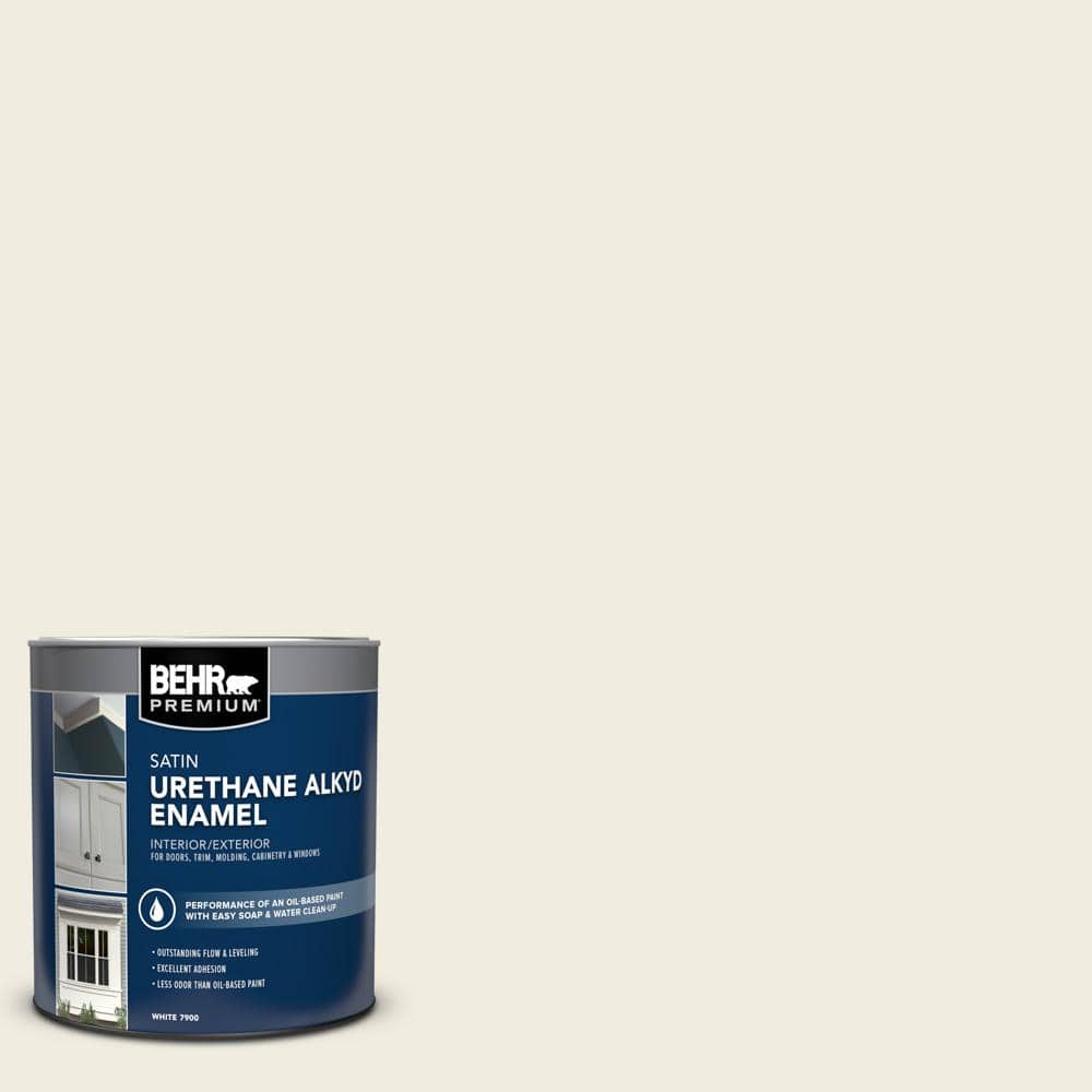 BEHR PREMIUM 1 qt. #AE-250 Swiss Coffee Satin Enamel Urethane Alkyd Interior/Exterior Paint (1)