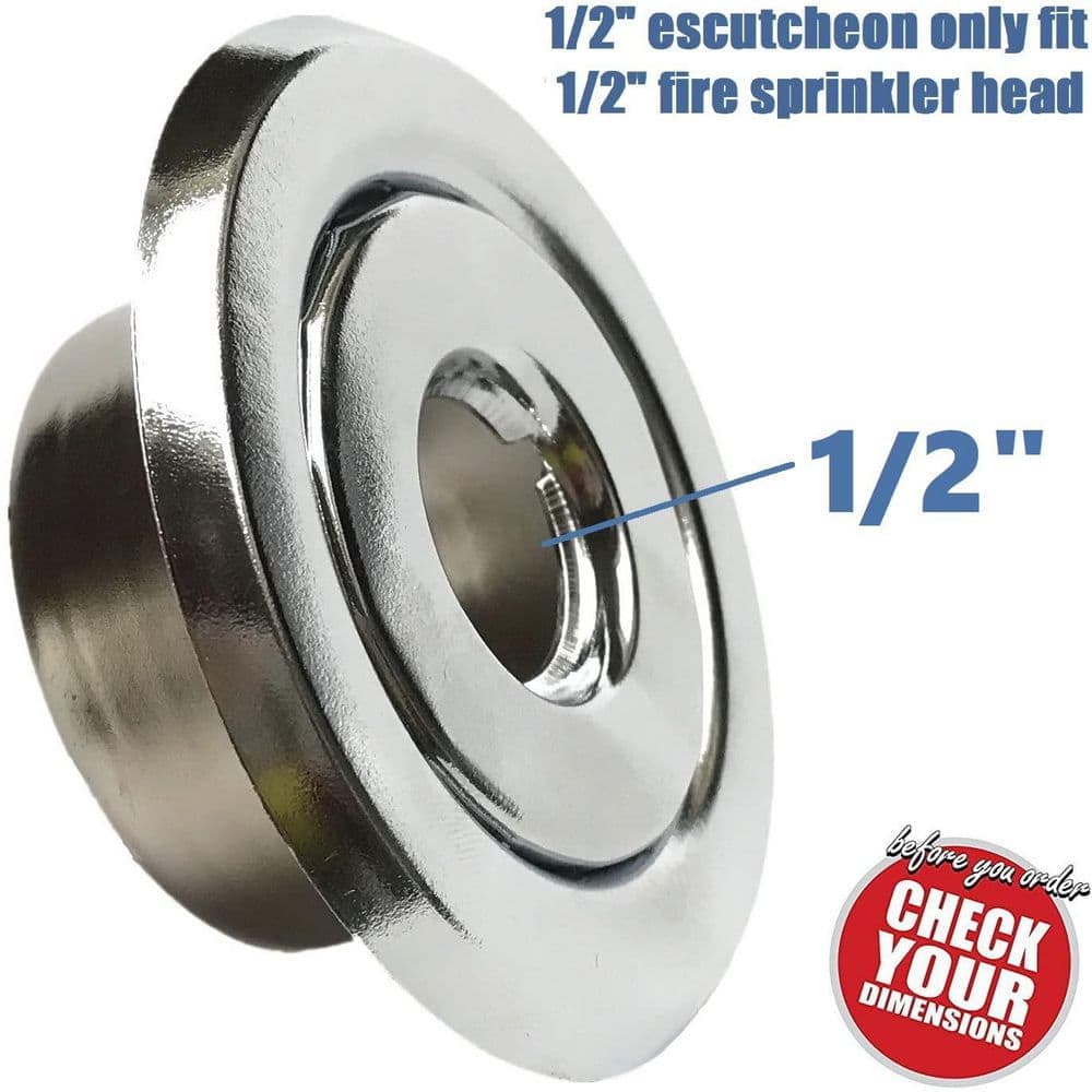 Helhom 12-Pack 1/2 in. IPS Fire Sprinkler Head Escutcheon, 2-Piece Recessed Escutcheon Plate with 3/4 in. Adjustment, Chrome (3)