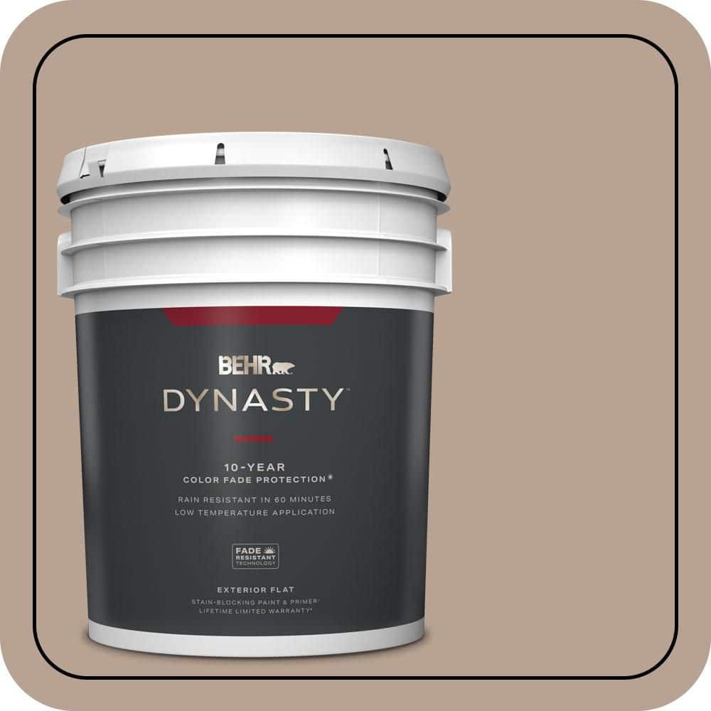 BEHR DYNASTY 5 gal. #N190-4 Rugged Tan Flat Exterior Stain-Blocking Paint & Primer