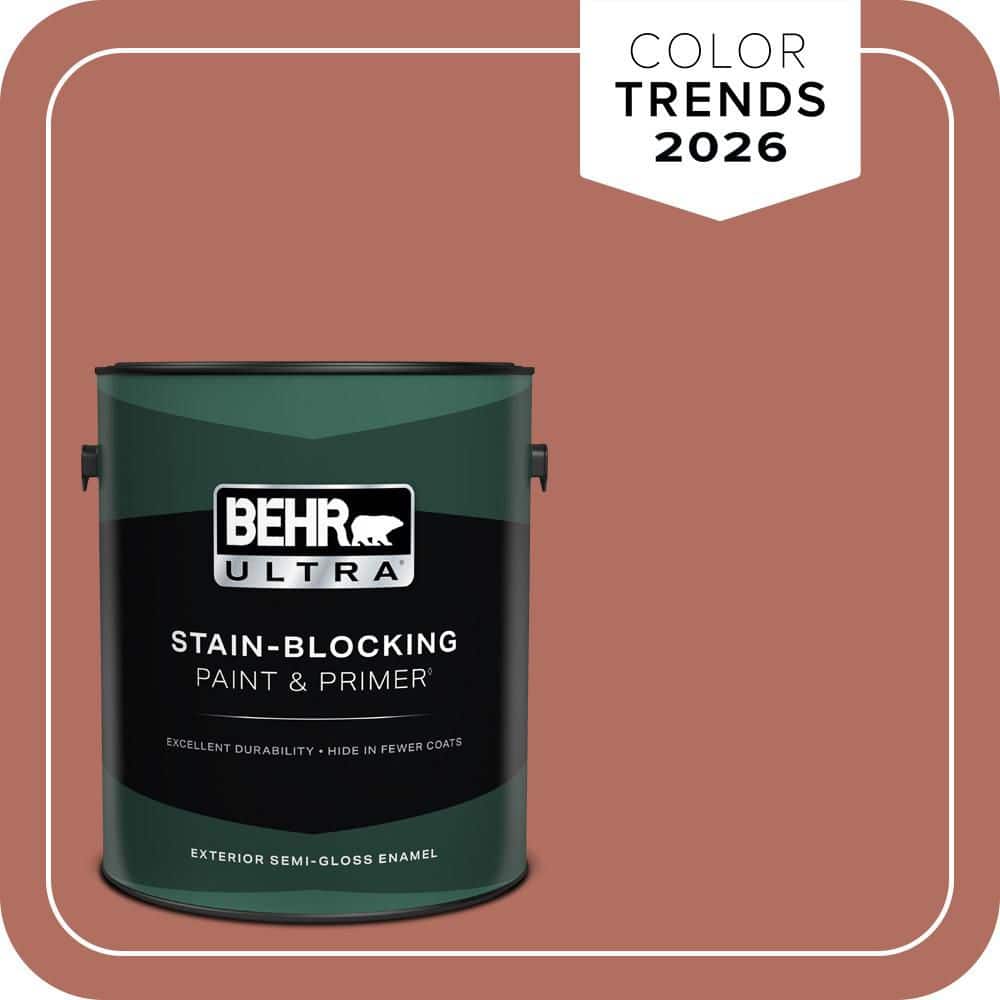 BEHR ULTRA 1 gal. #PPU2-12 Terra Cotta Urn Semi-Gloss Enamel Exterior Paint & Primer