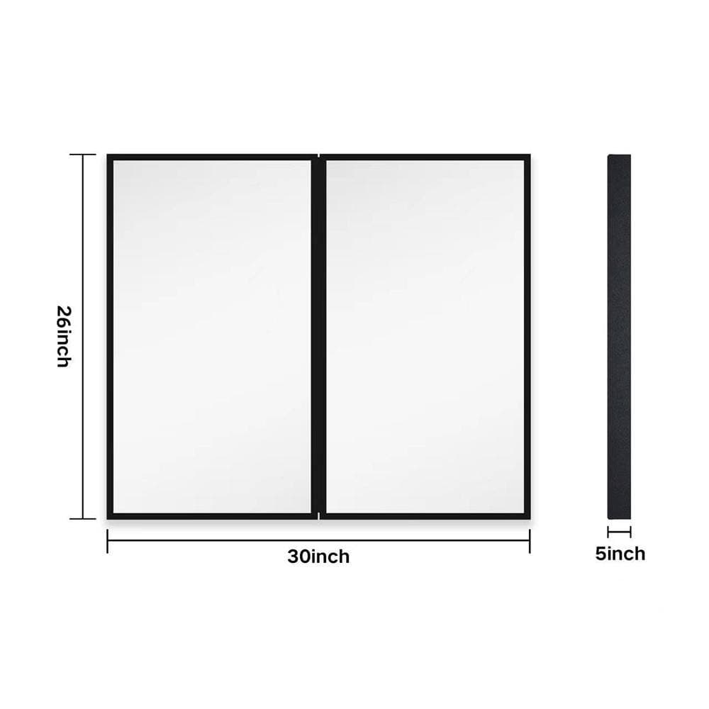 Unbranded 26" x 30" Bathroom Medicine Cabinet with Mirror, Powder-Coated Storage Cabinet with Spacious Interior Shelves (2)