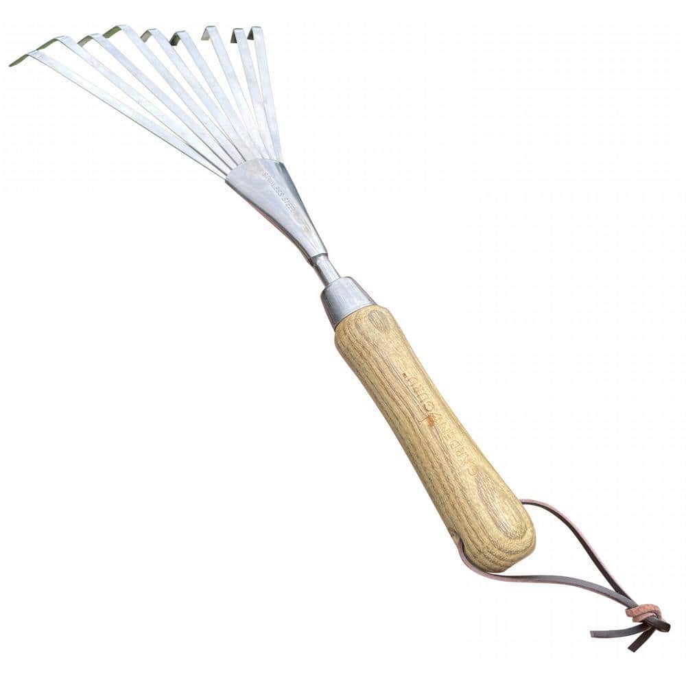 GARDEN GURU 14 in. Eco Hand Rake Soil Tiller- 100% Recycled Stainless Steel