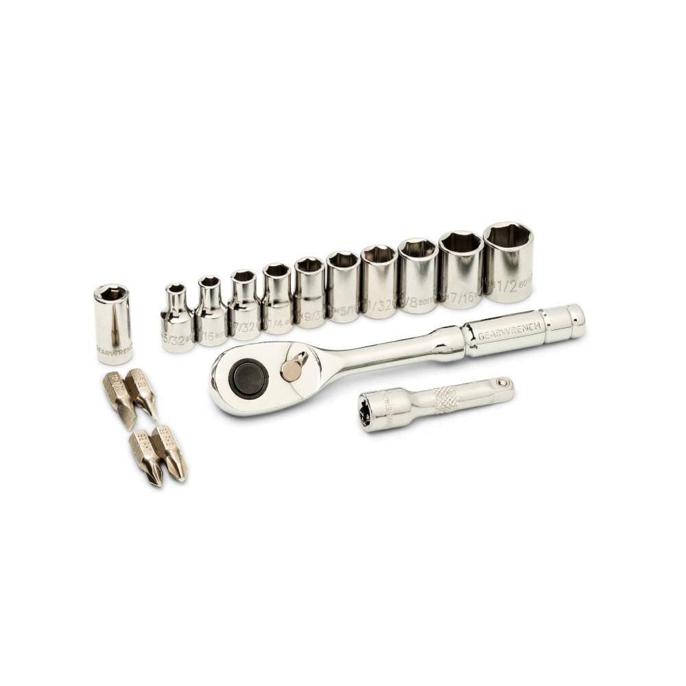 GEARWRENCH 1/4 in. Drive 72-Tooth 6-Point SAE Mechanics Tool Set (17-Piece) (2)