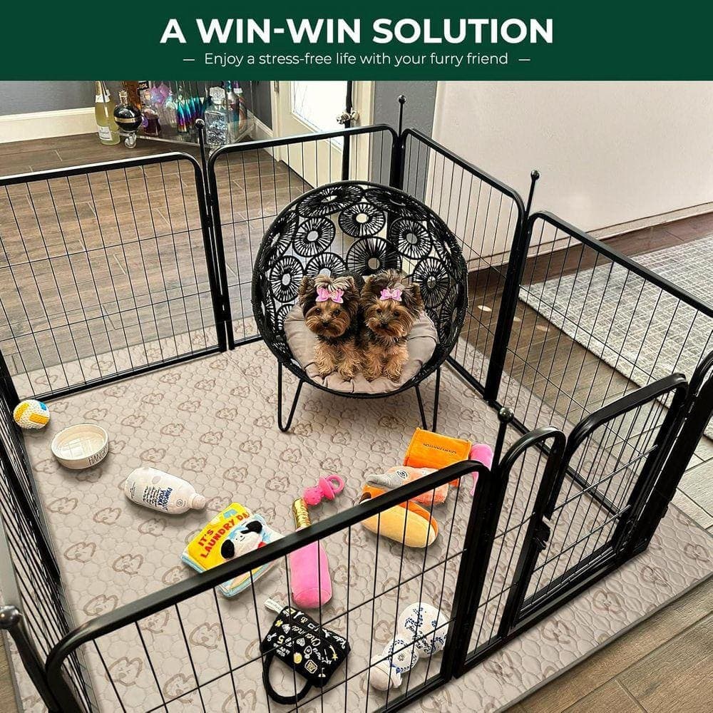 KIWDZFU 24 in. 8 Panel Portable Dog Playpen for Yard RV Camping Puppy Small Dogs with Safety Features and Easy Assembly (3)