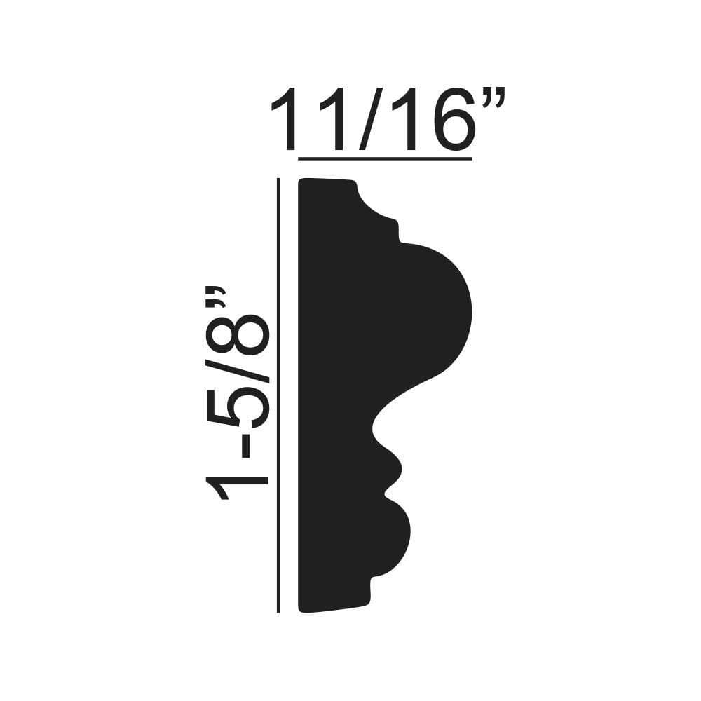 American Pro Decor 1-5/8 in. x 11/16 in. x 96 in. Plain Recycled Polystyrene Panel Moulding Pro Pack 80 LF (10-Pack) (3)