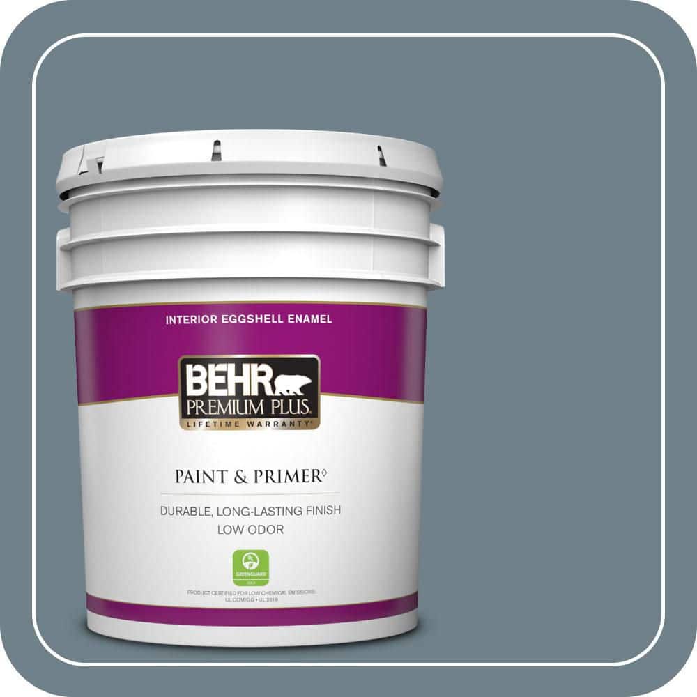 BEHR PREMIUM PLUS 5 gal. #PPU13-04 Atlantic Shoreline Eggshell Enamel Low Odor Interior Paint & Primer