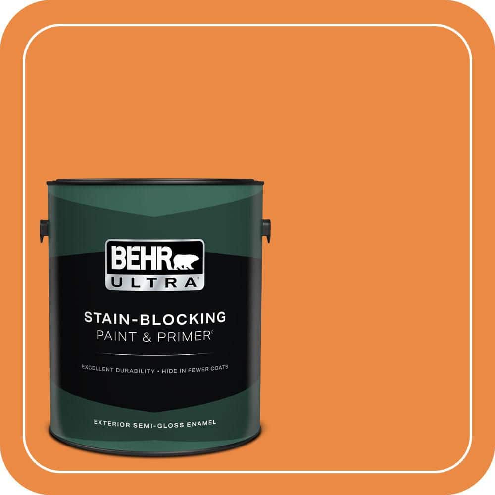BEHR ULTRA 1 gal. #P230-7 Acapulco Sun Semi-Gloss Enamel Exterior Paint & Primer