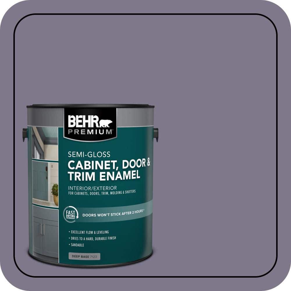 BEHR PREMIUM 1 gal. #N560-5 Solitaire Semi-Gloss Enamel Interior/Exterior Cabinet, Door & Trim Paint