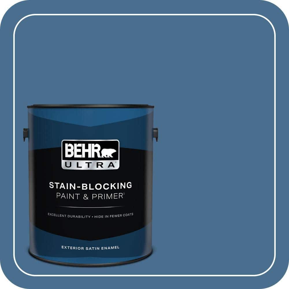 BEHR ULTRA 1 gal. #M510-5 Sailors Bay Satin Enamel Exterior Paint & Primer