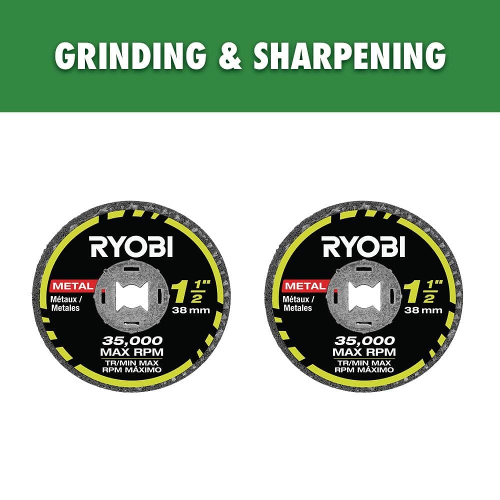 RYOBI Rotary Tool 2-Piece 1-1/2 in. Metal Grinding Wheel (1)