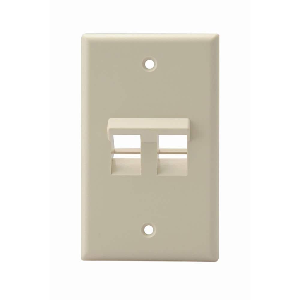 Leviton White 1-Gang Audio/Video Wall Plate (1-Pack) 41081-2IP (1)