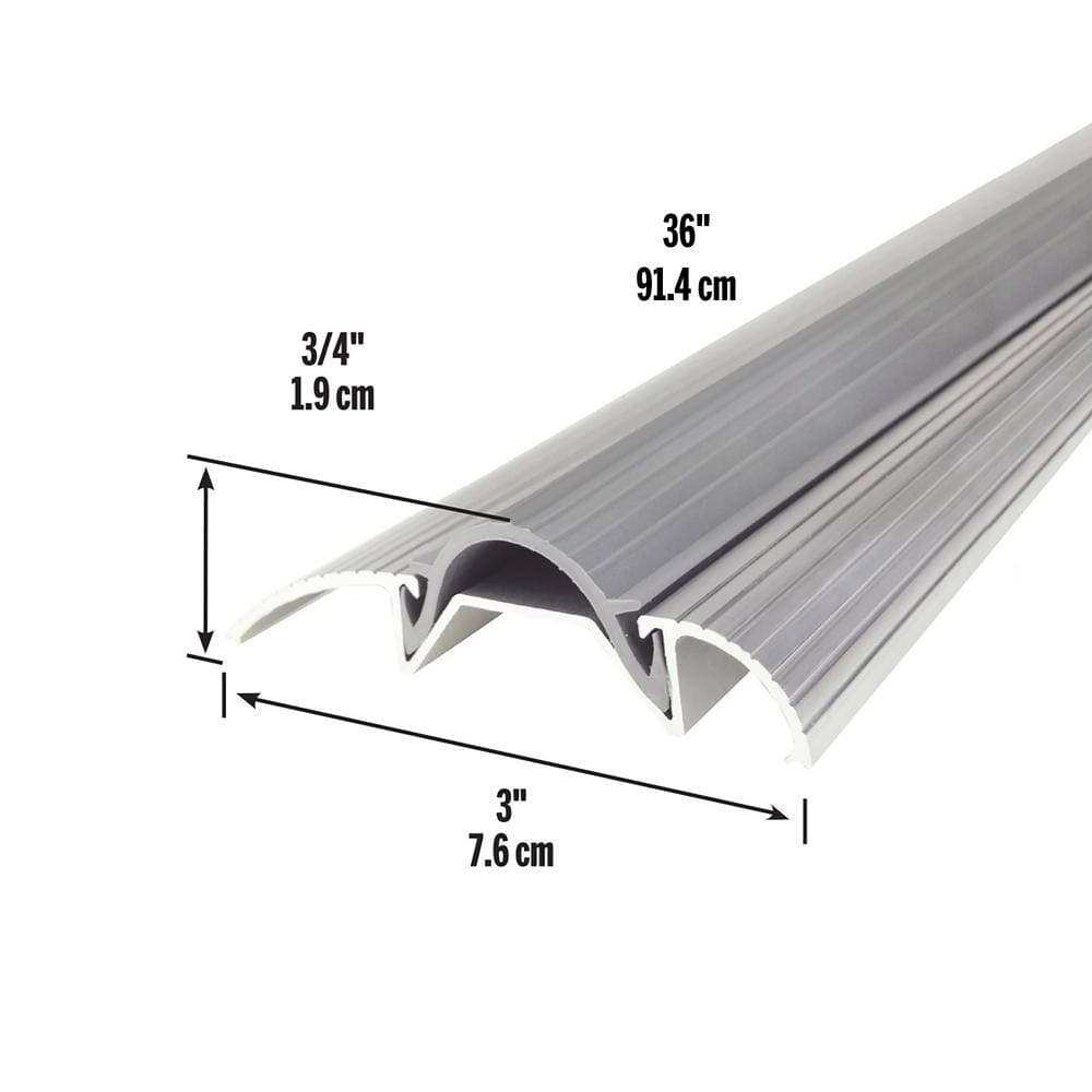 M-D Building Products Economy Low 3 in. x 47.5 in. Aluminum Threshold with Vinyl Seal (3)