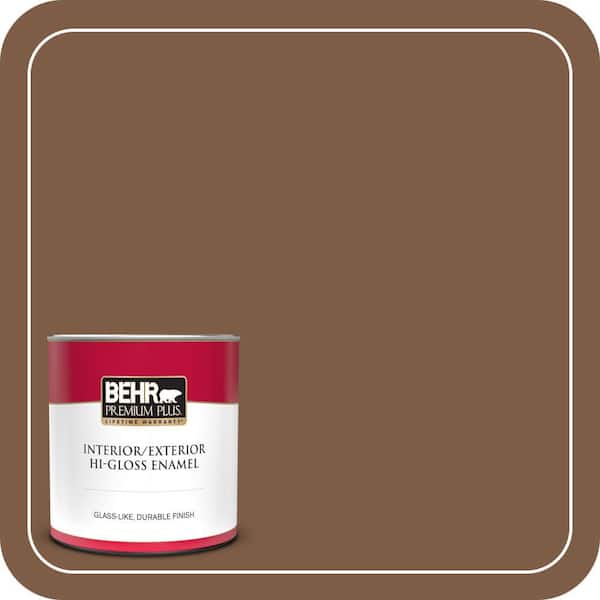 BEHR PREMIUM PLUS #BXC-65 Outback Brown Enamel Low Odor & Primer (4)