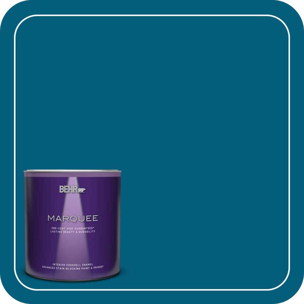 BEHR MARQUEE 1 qt. #MQ5-62 Blue Edge One-Coat Hide Eggshell Enamel Interior Paint & Primer (1)