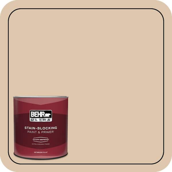 BEHR ULTRA 1 qt. #N260-2 Almond Latte Extra Durable Flat Interior Paint & Primer (2)
