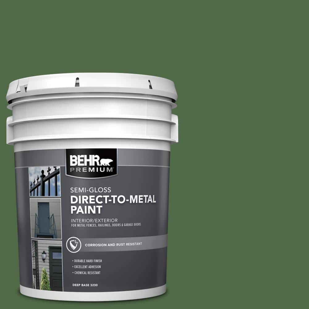BEHR PREMIUM 5 gal. #M400-7 Garden Cucumber Semi-Gloss Direct to Metal Interior/Exterior Paint (1)