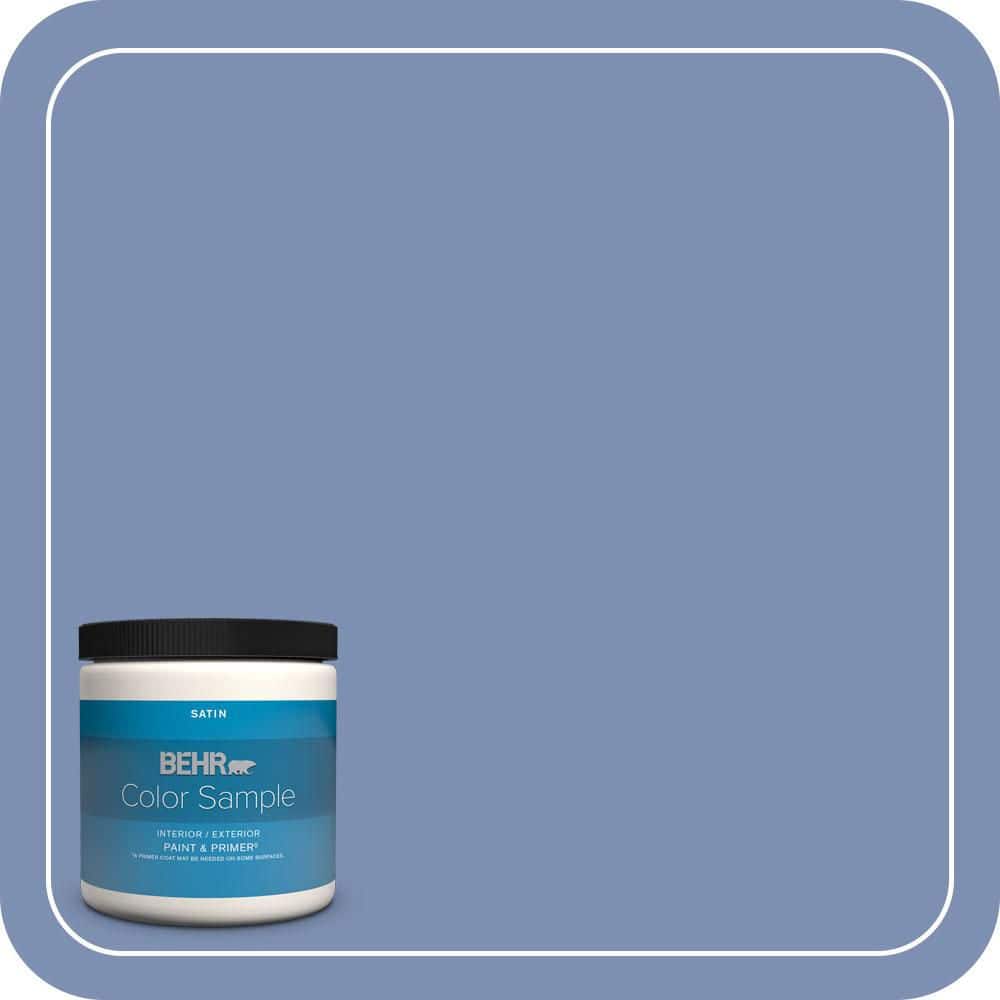 BEHR PREMIUM PLUS 8 oz. #600D-5 Babbling Brook Satin Enamel Interior/Exterior Paint & Primer Color Sample (1)