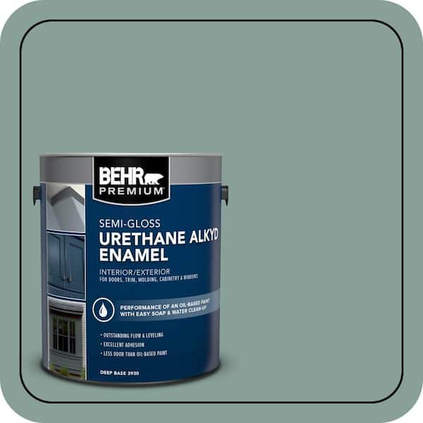 BEHR PREMIUM 1 gal. #480F-4 Mermaid Net Urethane Alkyd Semi-Gloss Enamel Interior/Exterior Paint (2)