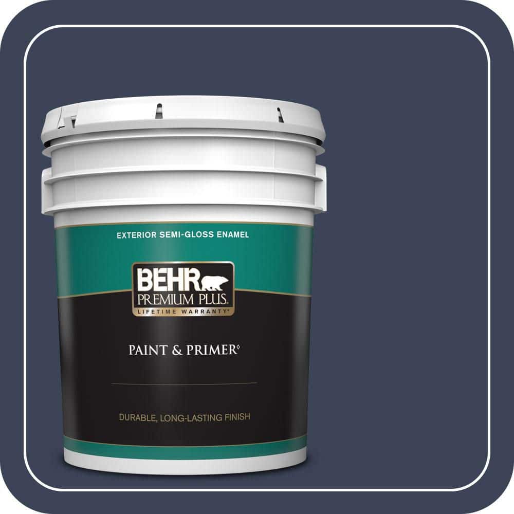 BEHR PREMIUM PLUS 5 gal. #600F-7 Soulful Music Semi-Gloss Enamel Exterior Paint & Primer