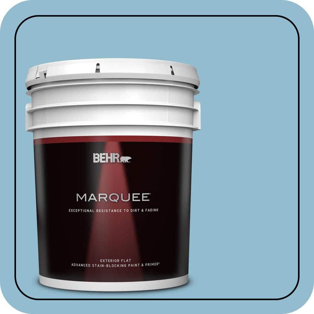 BEHR MARQUEE 5 gal. #S490-3 Reef Blue Flat Exterior Paint & Primer (1)