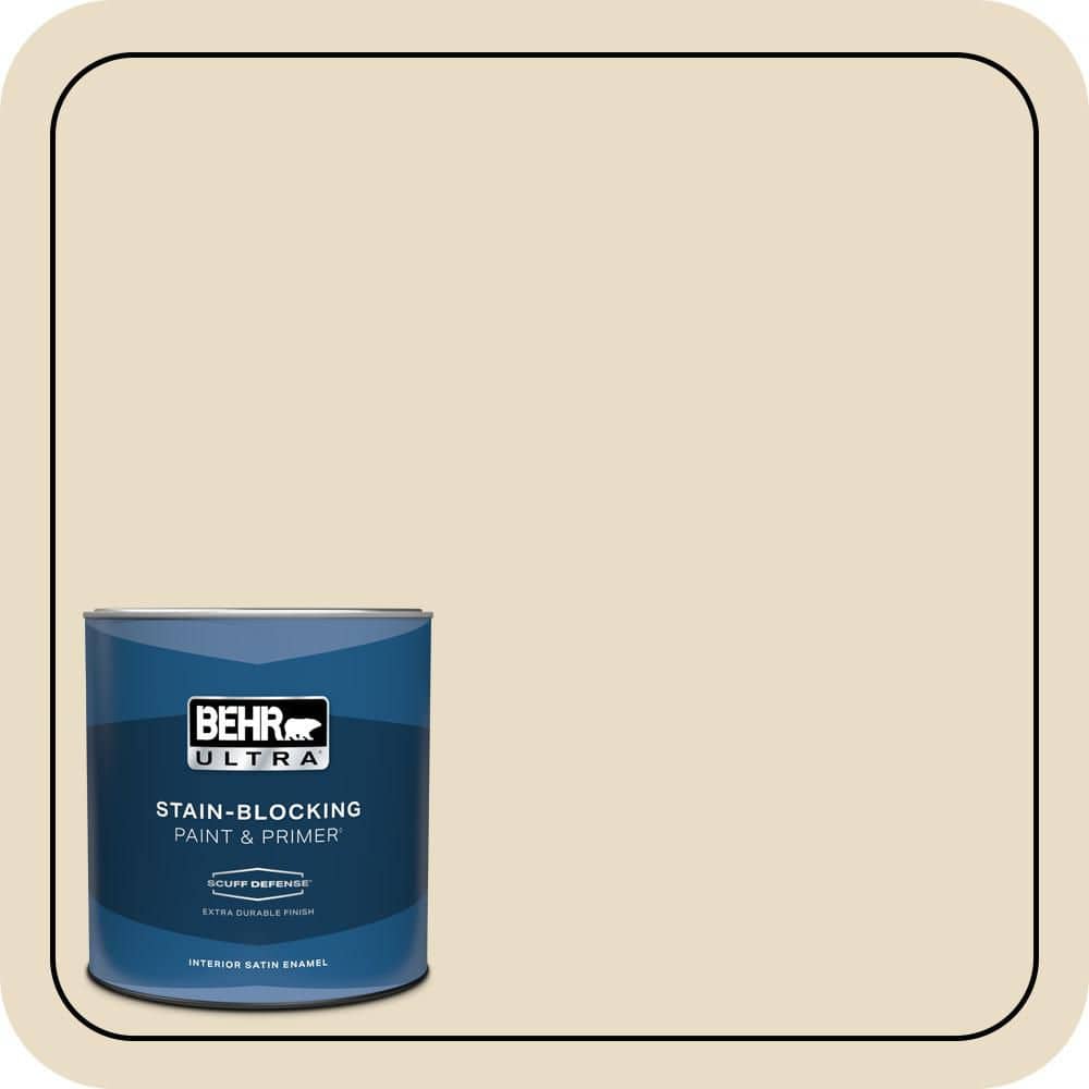 BEHR ULTRA 1 qt. #N290-2 Authentic Tan Extra Durable Satin Enamel Interior Paint & Primer