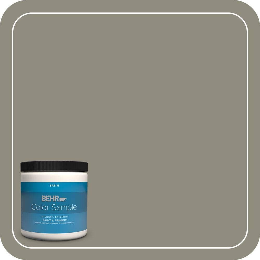 BEHR PREMIUM PLUS #MQ6-25 Pavement Gray Flat Interior/Exterior Paint & Primer Color Sample (1)