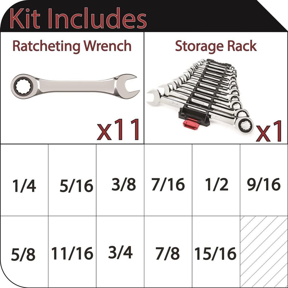 Husky Ratcheting SAE Combination Wrench Set (11-Piece) (2)
