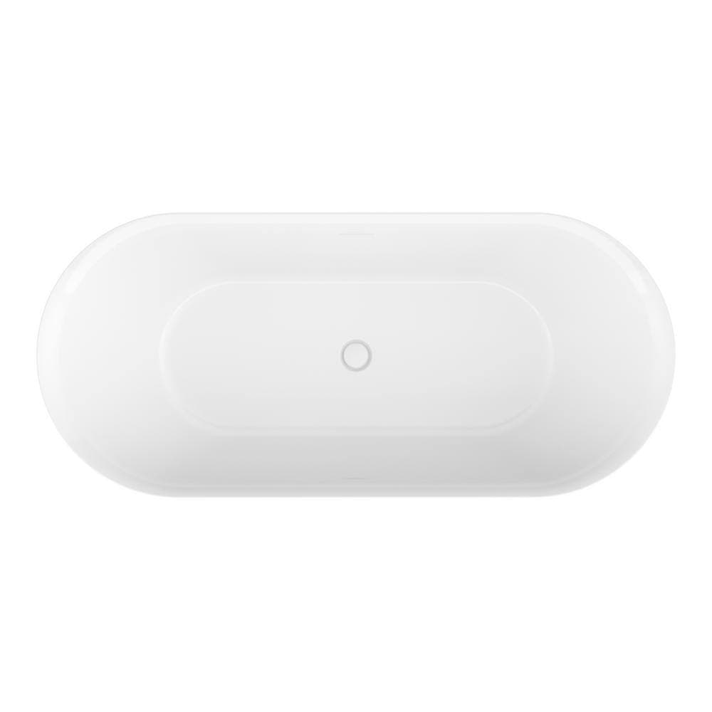 Wynnt 59 in. x 31.5 in. Freestanding Acrylic Soaking Bathtub with Center Drain in Glossy White (3)
