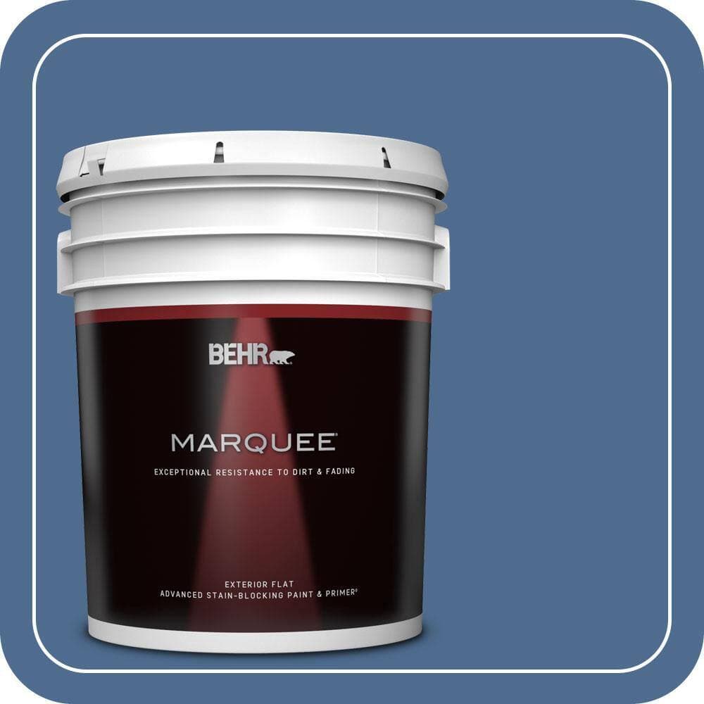 BEHR MARQUEE 5 gal. #590D-6 Wickford Bay Flat Exterior Paint & Primer