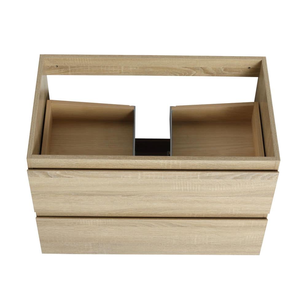 Noble House Ondine 31 in. Floating Bathroom Vanity Cabinet without Top with Soft Close Drawers, Wood Grain Design (3)