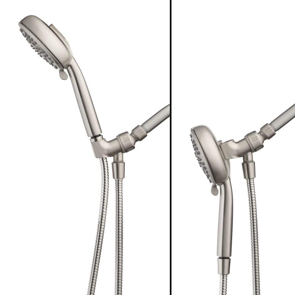 Glacier Bay Adjustable Height Massaging 7-Spray Settings Wall Mounted Handheld Shower Head 1.8 GPM in Brushed Nickel (4)