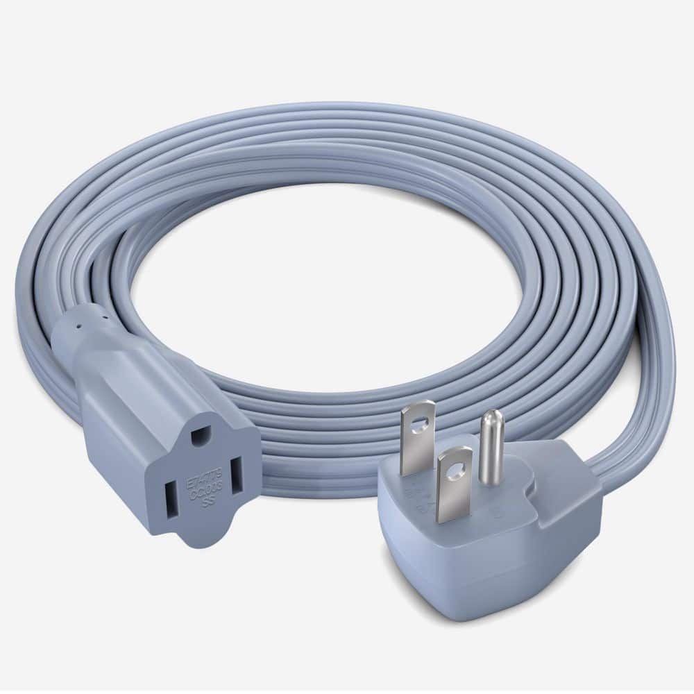 MAXIMM 6 ft. 14 / 3 Medium / Heavy Duty Indoor Extension Cord Flat Plug Flat Wire 15 Amp Gray (1)