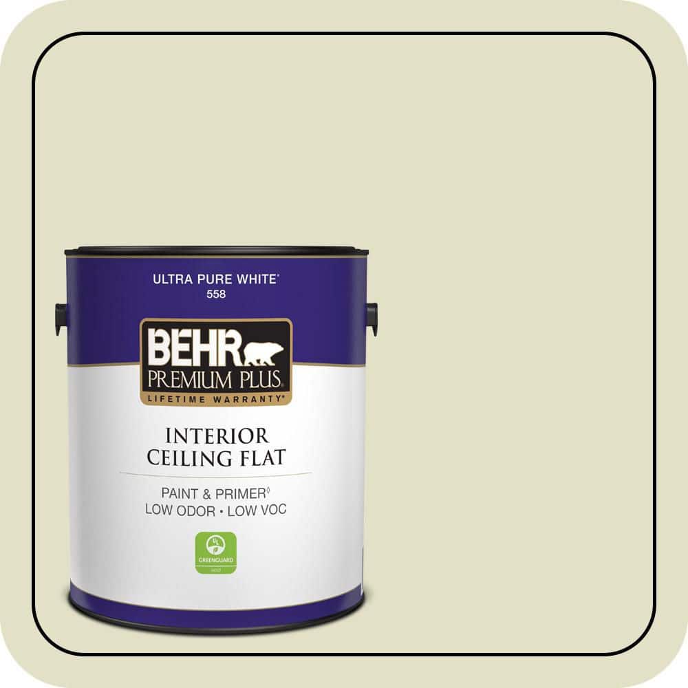 BEHR PREMIUM PLUS 1 gal. #S340-2 Green Power Ceiling Flat Interior Paint & Primer (1)