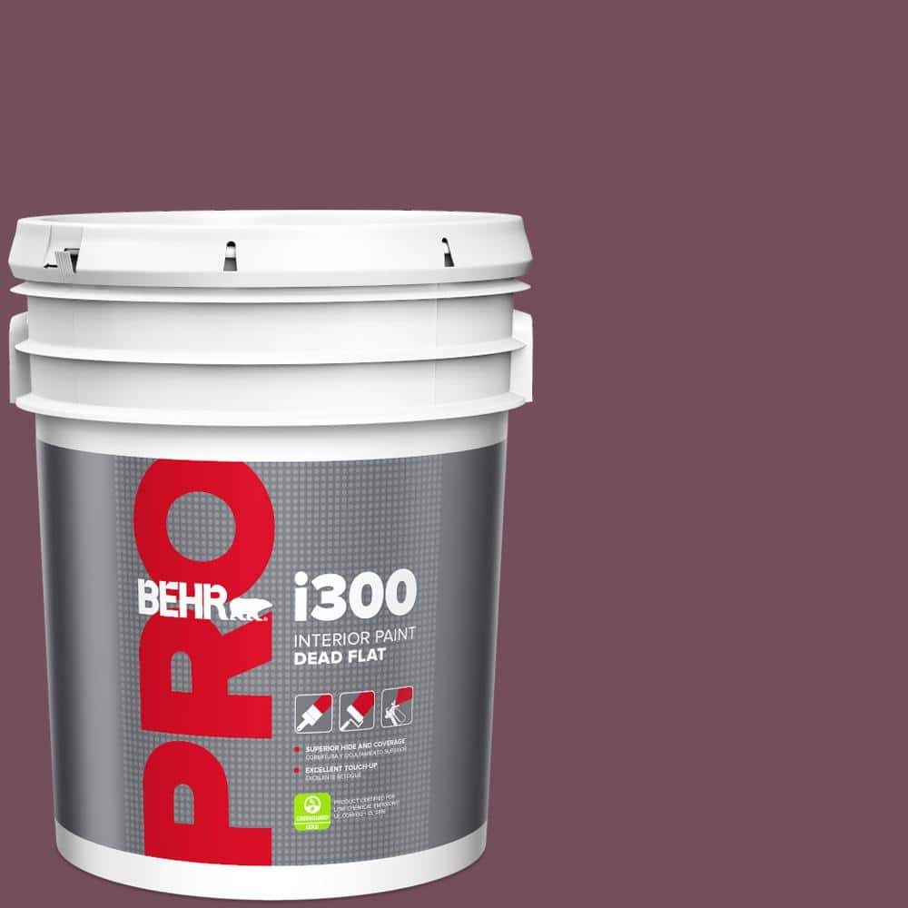 BEHR PRO 5 gal. #S120-7 Fine Wine Dead Flat Interior Paint