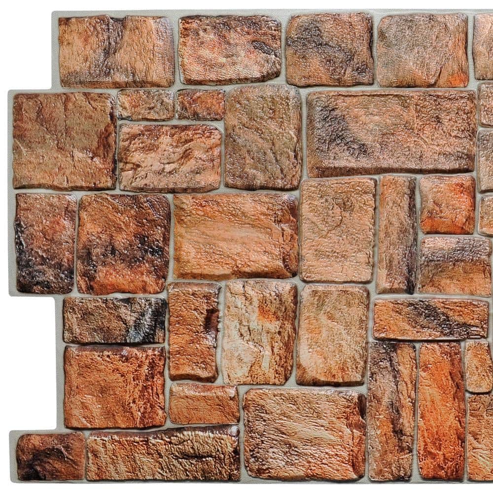 Dundee Deco 3D Falkirk Retro 1/100 in. 39 in. 20 in. Faux Stone PVC Decorative Wall Paneling (1)