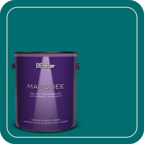 BEHR MARQUEE 1 gal. #P460-7 Caribbean Current Eggshell Enamel Interior Paint & Primer (2)