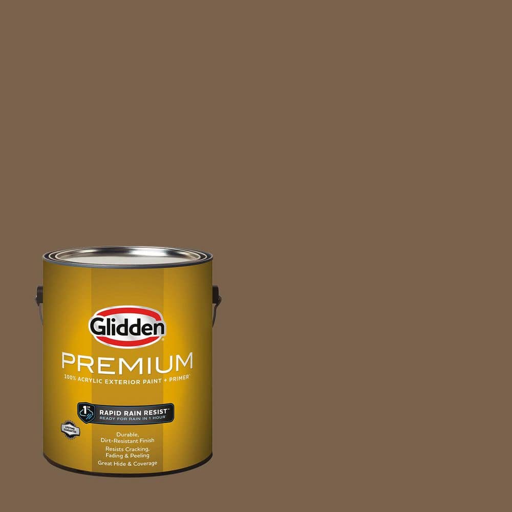 Glidden Premium 1 gal. PPG1085-7 Fig Branches Semi-Gloss Exterior Latex Paint