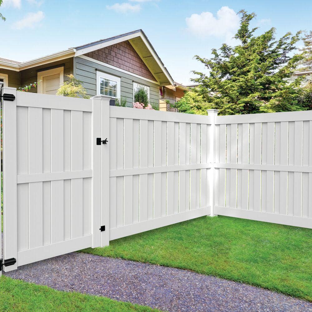 Barrette Outdoor Living 5 in. x 5 in. x 9 ft. White Vinyl Fence Corner Post (3)