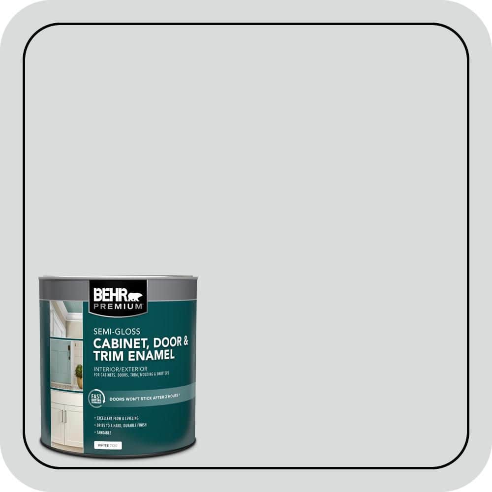 BEHR PREMIUM 1 qt. #PPL-65 Silver Charm Semi-Gloss Enamel Interior/Exterior Cabinet, Door & Trim Paint