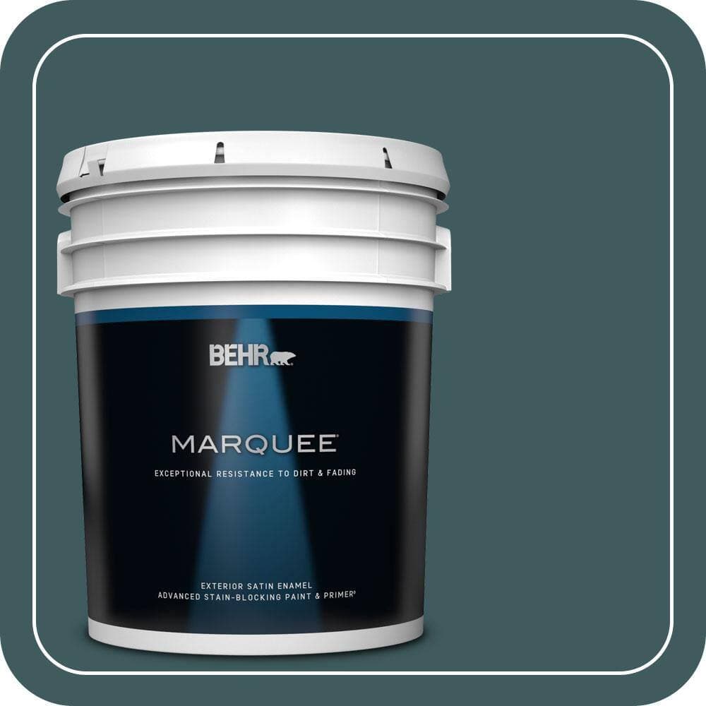 BEHR MARQUEE 5 gal. #510F-7 Teal Forest Satin Enamel Exterior Paint & Primer